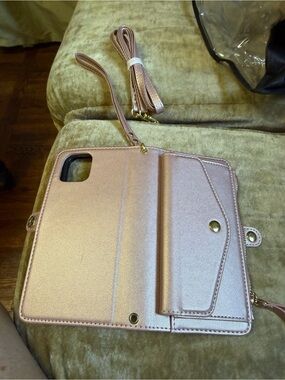 Rose Gold iPhone12 Wallet Crossbody Case